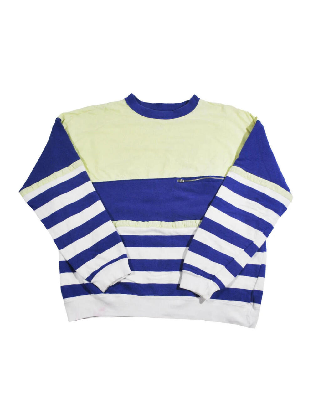 Vintage Jantzen 90s Stripe Green Purple Crewneck Sweatshirt Size Large